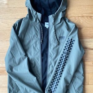 Woman’s zip up VANS windbreaker lightly lined with hood